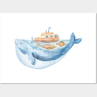 Cute whale Posters and Art